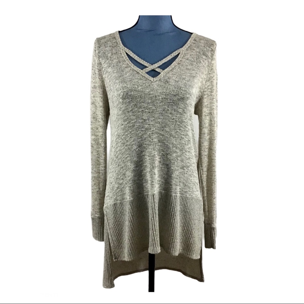 Design Recipe Jrs L Criss Cross Slub Sweater Tunic